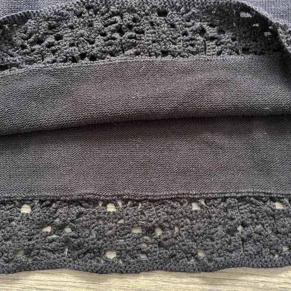 ASOS | 100% Cotton Black Crochet Sleeveless Dress Size 6 - Picture 4 of 12